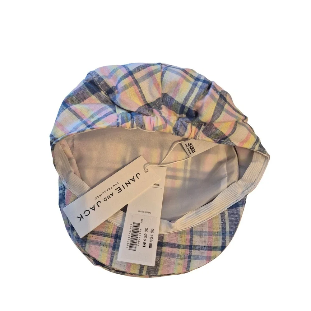 Janie and Jack Plaid Newsboy Hat, Soft Cotton, Baby Toddler‎ Sun Cap